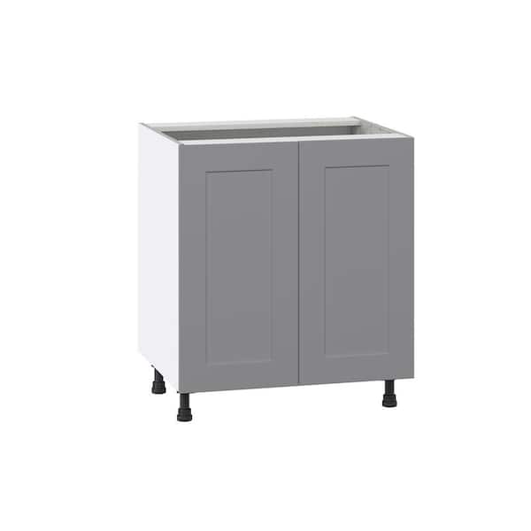 Roseland 30 in. W x 24 in. D x 34.5 in. H Assembled Shaker Full Height Doors Base Kitchen Cabinet in Slate Gray