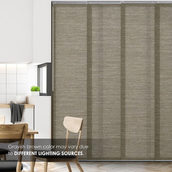 Peppercorn Cordless Light Filtering Adjustable Blind For Patio Door with 23 in. Slats Up to 86 in. W x 96 in. L