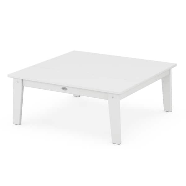 Polywood Grant Park White Plastic, Outdoor Coffee Table White Square
