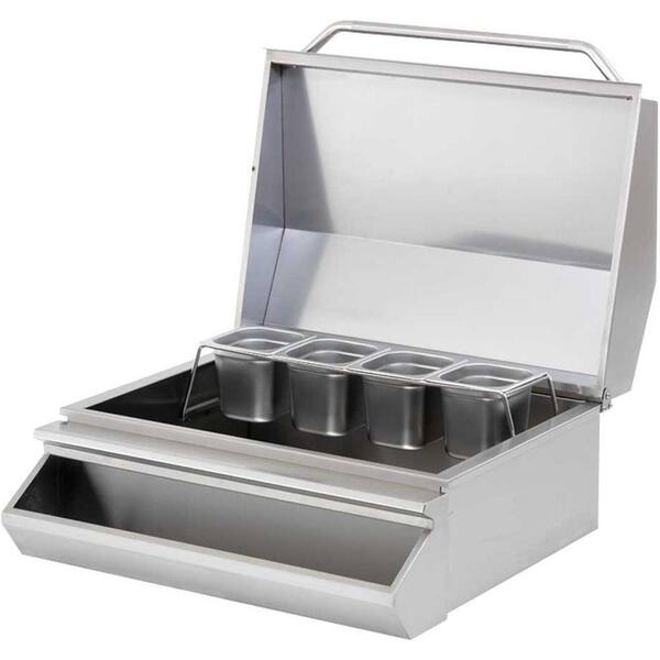 Cal Flame 30 in. Drop-In Stainless Steel Ice Chest for Outdoor Grill Island