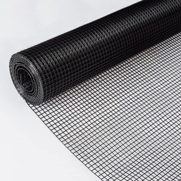 Unbranded Black 1/4 in. x 2 ft. x 50 ft. 21-Gauge Vinyl Coated Hardware Cloth PVC Welded Wire Fence Poultry-Netting Chicken Coop