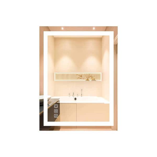 Unbranded 24 in. W x 32 in. H Rectangular Aluminum Framed LED Wall Mount Anti-Fog Dimmable Bathroom Vanity Mirror