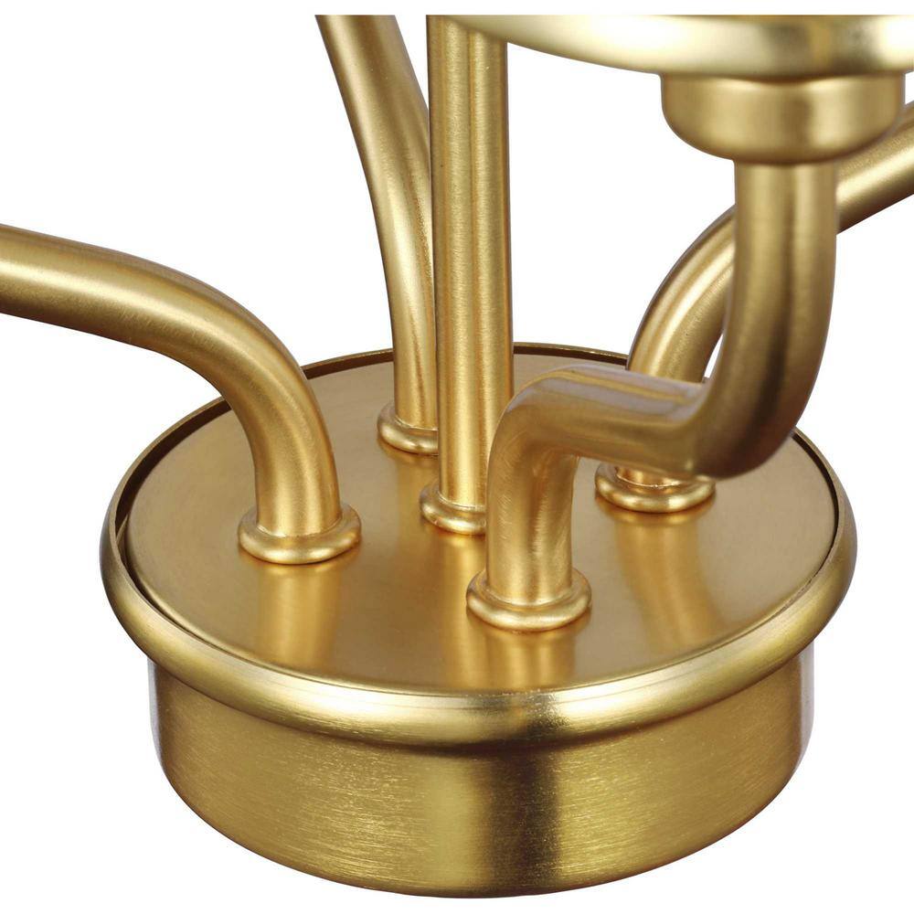 Satin Brass Four-Light Drum Foyer Chandelier