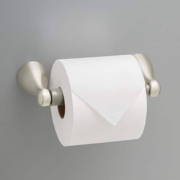 Foundations Wall Mount Spring-Loaded Toilet Paper Holder Bath Hardware Accessory in SpotShield Brushed Nickel