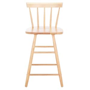 Tally 25 in. Natural Low Back Wood Frame Counter Stool with Foot Rest