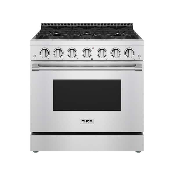 Builder Model 36 in. 6 cu. ft. 6 Burners Freestanding Professional Gas Range in Stainless Steel w/ Convection and Drawer