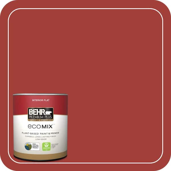 1 qt. #PPU2-16 Fire Cracker Flat EcoMix Plant-Based Interior Paint & Primer
