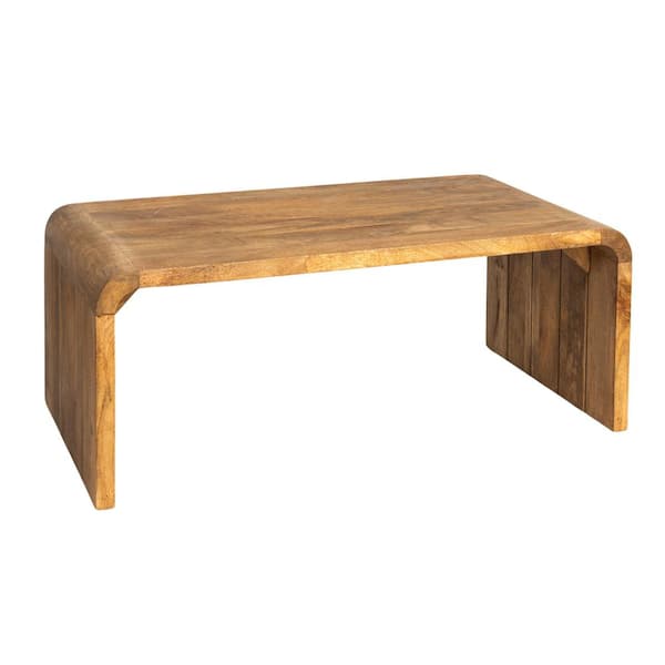 45 in. Natural Rectangle Mango Wood Waterfall Coffee Table