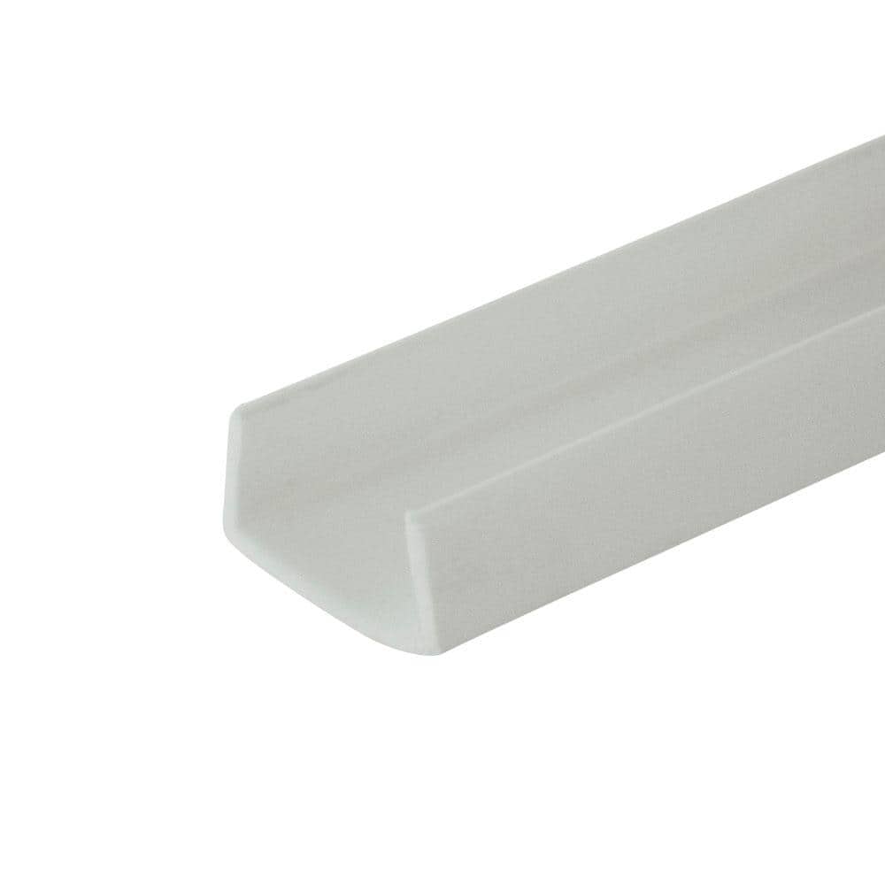 3/8 in. D x 3/4 in. W x 36 in. L White Styrene Plastic U-Channel Moulding F