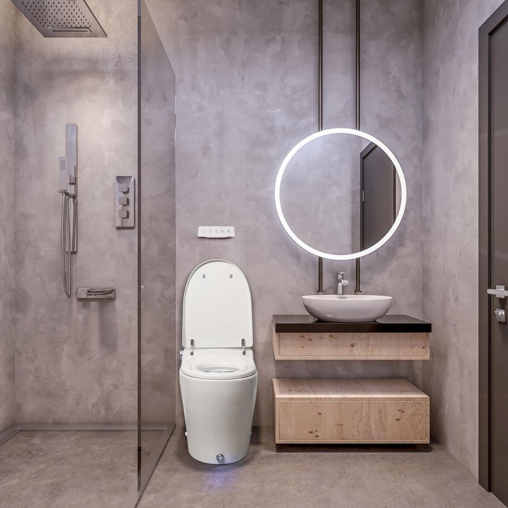 BidetMate 6000 Series White Elongated Smart Toilet with Remote