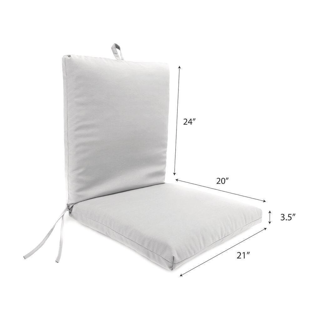 Gray Geometric Polyester Outdoor Chair Cushion with Ties