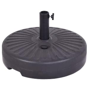 4.8 lb. HDPE and Steel, 20 in. Round 23L Water Filled Patio Umbrella Base in Black