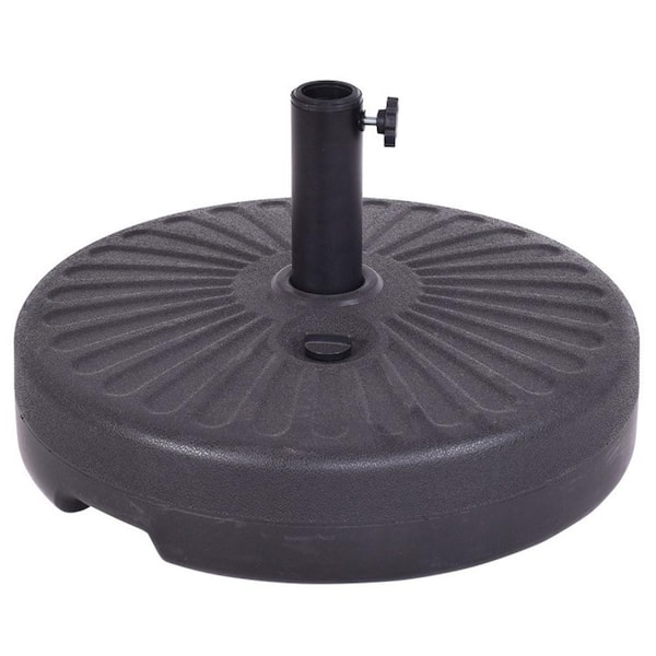 ITOPFOX 4.8 lb. HDPE and Steel, 20 in. Round 23L Water Filled Patio Umbrella Base in Black