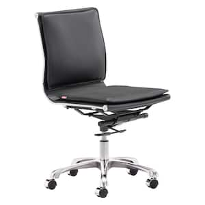 Lider Plus Faux Leather Armless Office Chair Black