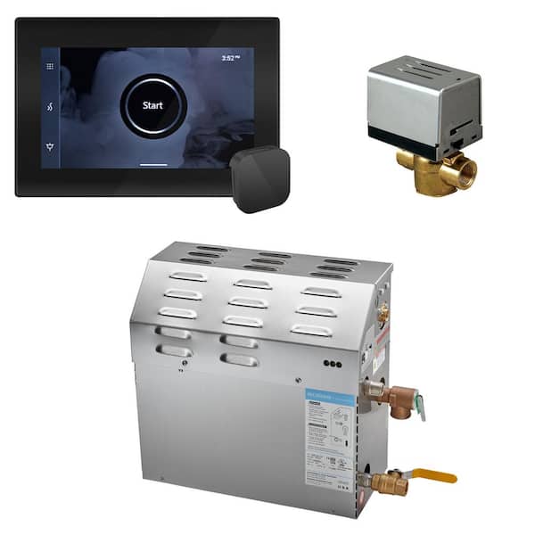 Mr. Steam MS (iSteamX) 6 kW (6000 W) Steam Shower Generator Package with iSteamX Control in Black Matte Black