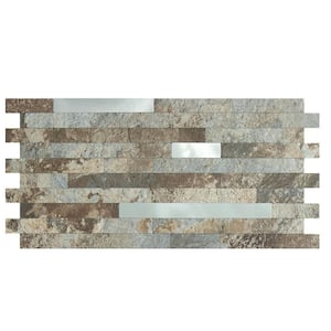 Brown Slate Look 12 in. x 6 in. Vinyl Peel and Stick Backsplash 20-Pack