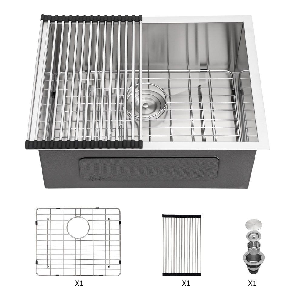 Sarlai 21 in. Undermount Single Bowl 18 Gauge Stainless