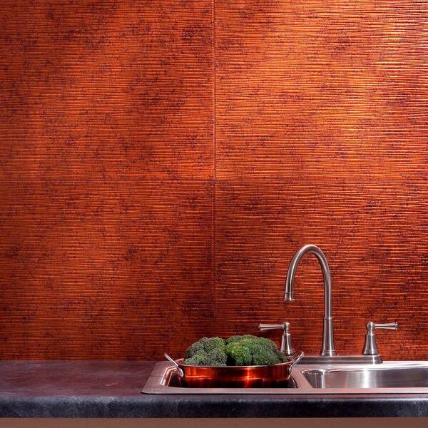 Fasade 18.25 in. x 24.25 in. Moonstone Copper Ripple PVC Decorative Backsplash Panel