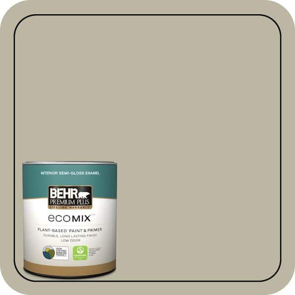 1 qt. #780D-4 Koala Bear Semi-Gloss Enamel EcoMix Plant-Based Interior Paint & Primer