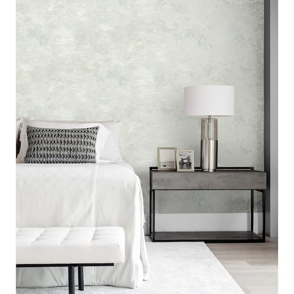 56 sq. ft. Metallic Fog Farnham Faux Stucco Unpasted Paper Wallpaper Roll