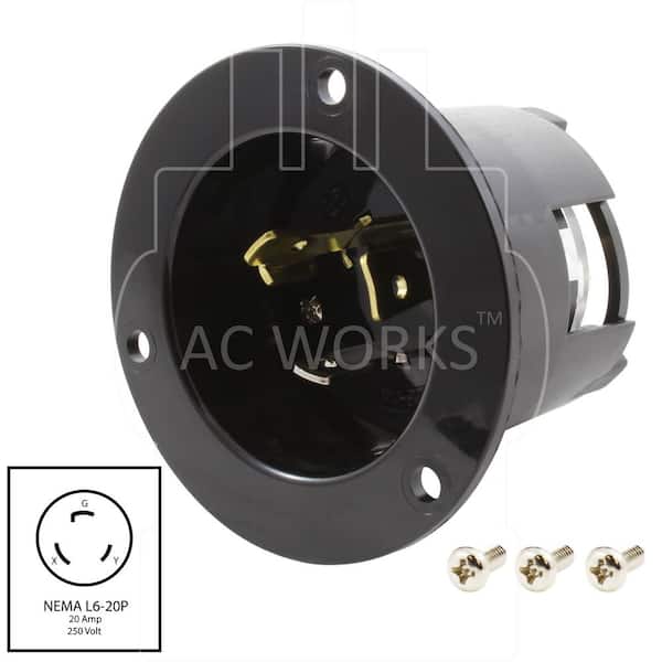 WORK IMPORT LABEL IL-1F5 NMBL ワーク インポートレーベル 16インチ 4本 7J5HPCD112+38 ブラック VW アウディ等　(VHC261)クレジットカード QRコード決済可能 AC WORKS 20A 125-Volt L5-20P Power Input Inlet UL and C-UL Listed