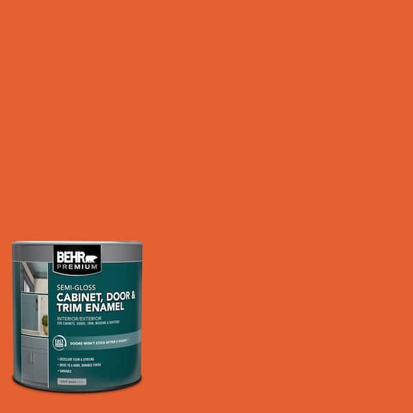 1 qt. #S-G-230 Startling Orange Semi-Gloss Enamel Interior/Exterior Cabinet, Door & Trim Paint