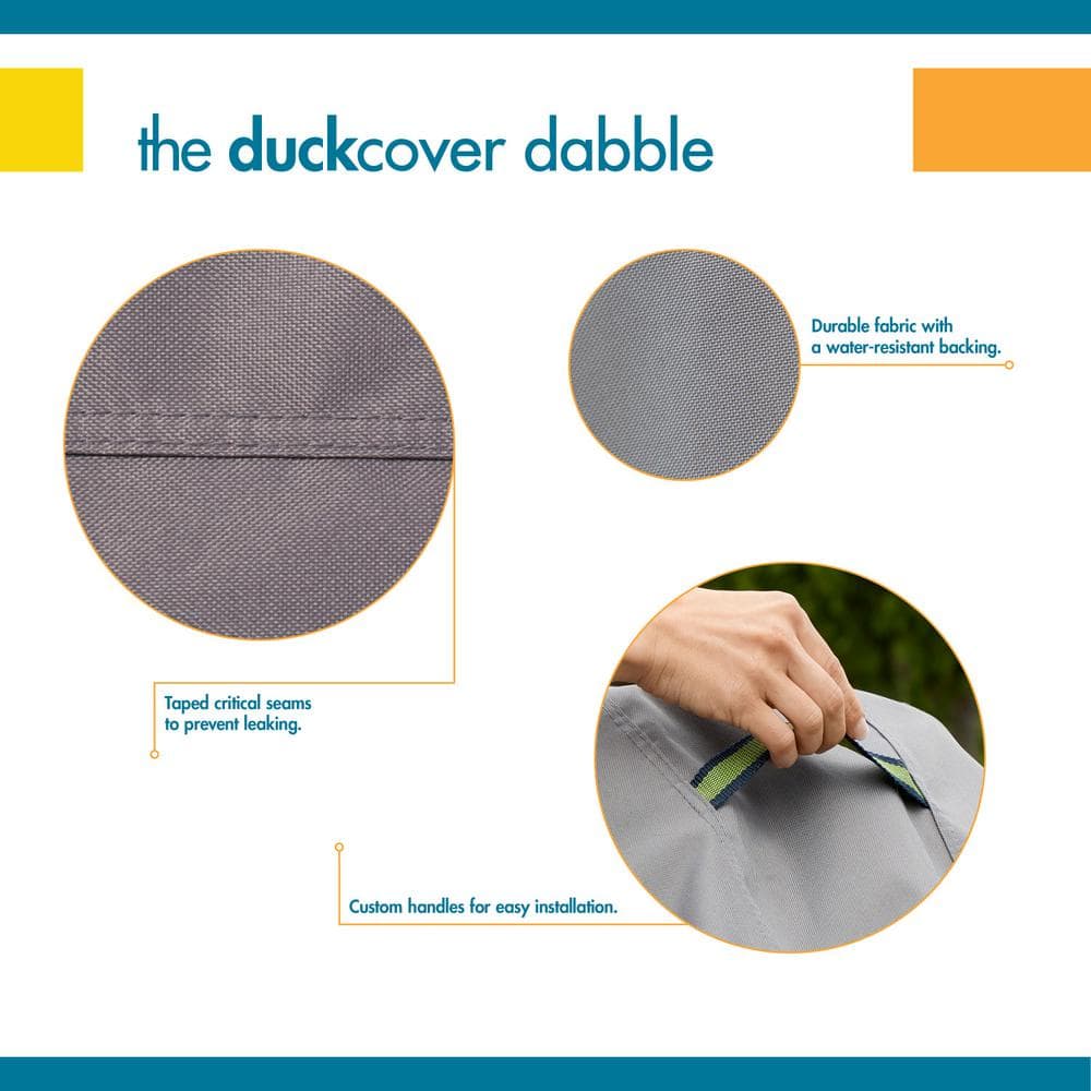 Gray Waterproof Polyester Small Table/Ottoman Cover with Handles