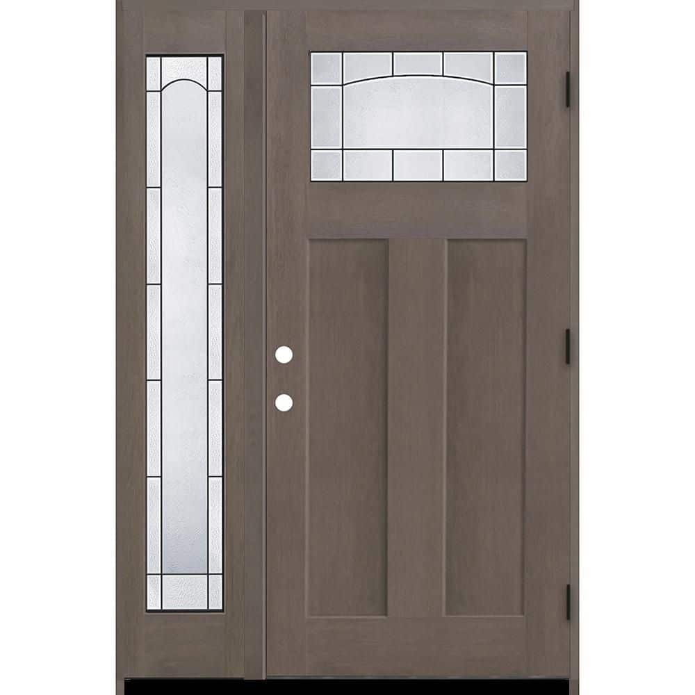 Regency 51 in. x 80 in. 1/4 TopL Empire Glass LHOS Ashwd Mahogany Fiberglass Prehung Front Door w/12in-Full SL 6-9/16 price history on PriceWatchPro