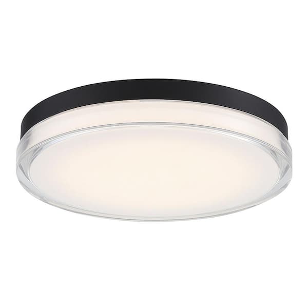 WAC Lighting Dot 15 in. 1-Light 3000K Black LED Flush Mount