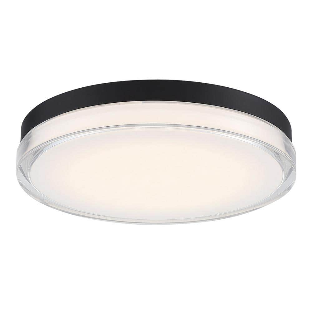 Black Glass Modern LED Flush Mount Light