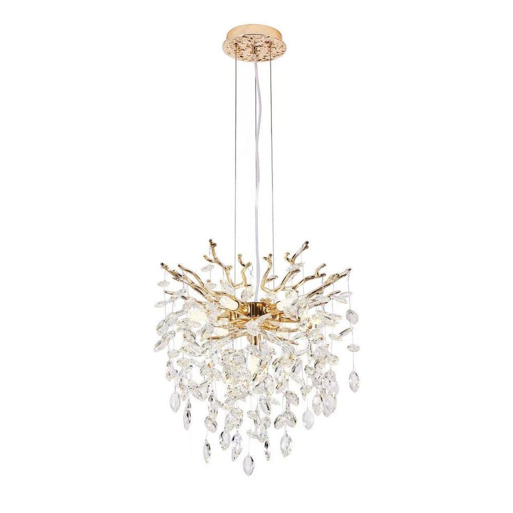 7-Light Gold Glam Tree Branches 18in. Crystal Chandelier Luxury Pendant Light for Living Room, Dining Room with No Bulbs price history on PriceWatchPro