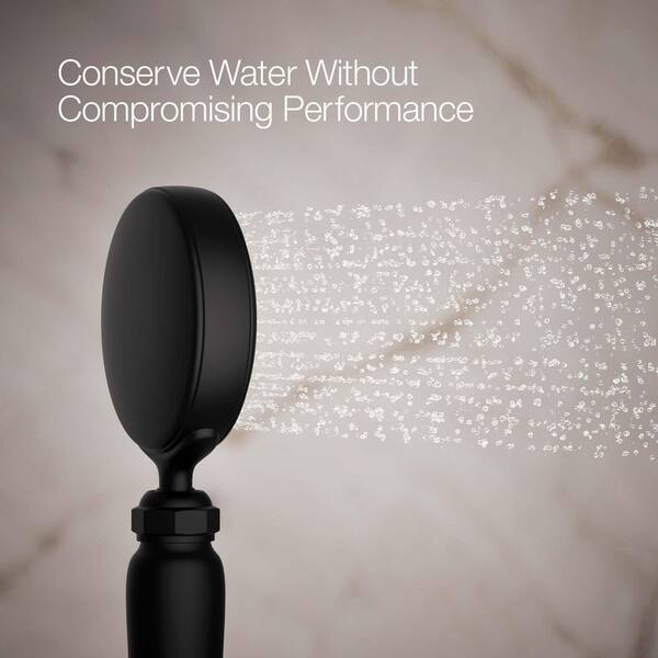 KOHLER Artifacts 1-Spray Patterns 1.75 GPM 3.625 in. Wall Mount Handheld Fixed Shower Head in Matte Black