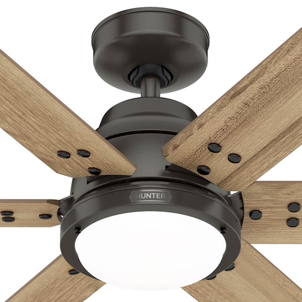 Hunter - Hunter 72 in. Gravity Wi-Fi ENERGY STAR Noble Bronze Smart Ceiling Fan with LED Light Kit and Handheld Remote