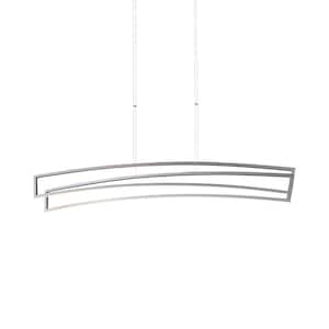 Sirius 46 in. 72-Watt Silver ETL Certified Integrated LED Linear Chandelier Height Adjustable Hanging Pendant Light