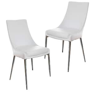 Lizzy Silver and White Wood Frame Upholstered Side Chair (Set of 2)