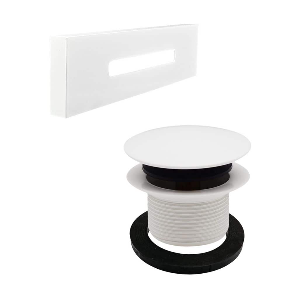 Linear Bath Drain Trim Kit with 1-1/2 in. NPSM Coarse Thread Tip-Toe Drain and Linear Overflow Faceplate in White price history on PriceWatchPro