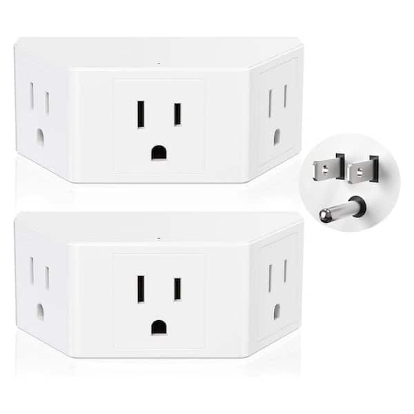 2 Pack Multi Plug Outlet Extender Small 3 AC Socket Adapter for Travel Cruise Ship Dorm Room Essentials