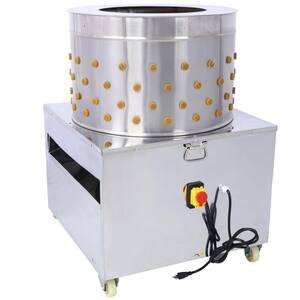 Happy19star 20” Stainless Steel Chicken Plucker – 110V 1500W – 2-4 Birds Per Load – 106 Rubber Fingers
