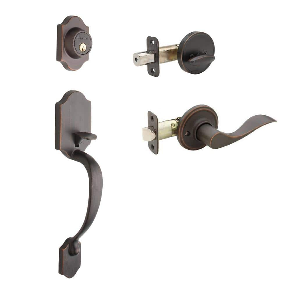 Copper Creek Heritage Tuscan Bronze Door Handleset And Waverlie Handle