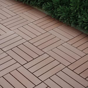 1 ft. x 1 ft. Quick Deck Composite Interlocking Deck Tile in Brown-6 (44 sq. ft. per Box)