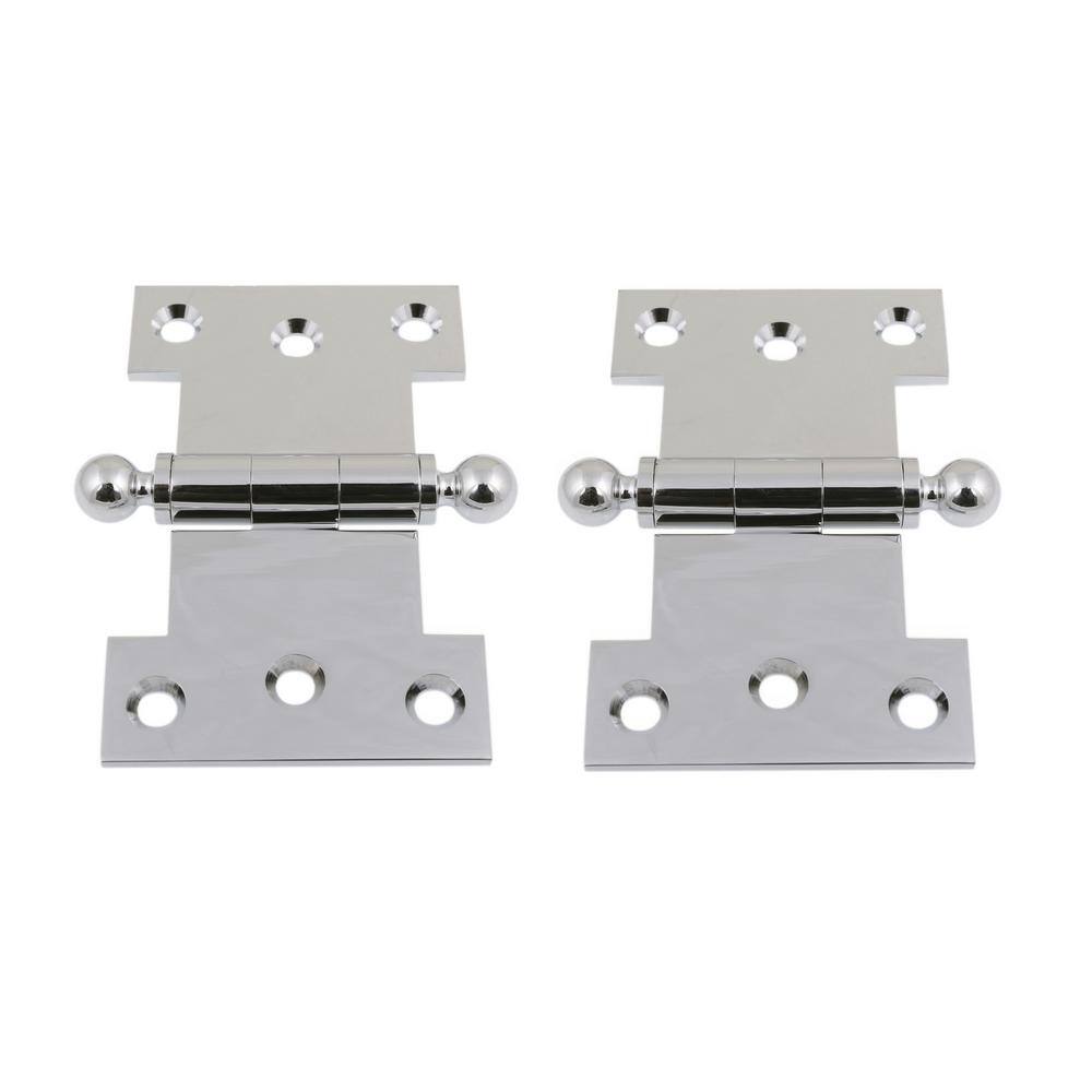2-1/2 in. x 4 in. Solid Brass Polished Chrome Parliament Hinge with Ball Finials (1-Pair) price history on PriceWatchPro