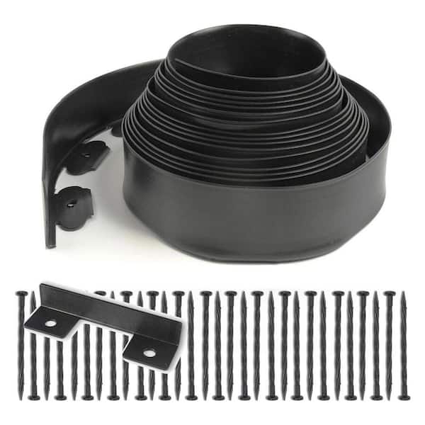 Flexible 33 ft. L x 4 in. H Black PE Landscape Edging No-Dig Garden Border Edging for Lawns Flower Beds Yard 1 Roll