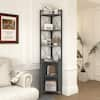 mieres Industrial Style Rustic Gray 4-Tier Wooden Corner Shelf, Free  Standing Corner Storage Cabinet for Living Room LLPW116242794 - The Home  Depot