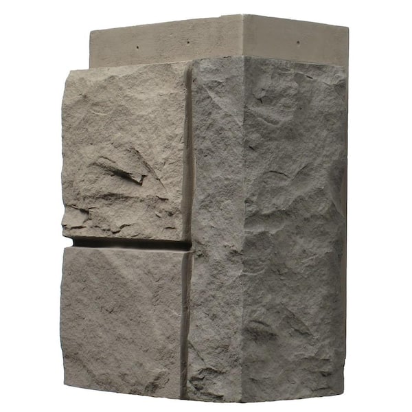 NextStone Random Rock Tri Gray 11 in. x 7 in. Faux Stone Siding Corner (4-Pack)