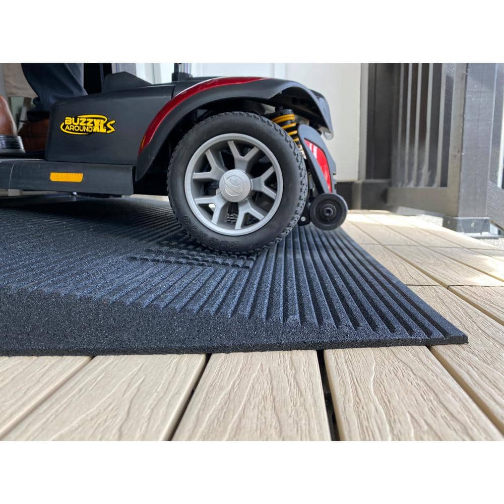 Black 2.5" Rubber Angled Entry Welcome Mat