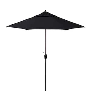 7.5 ft. Bronze Aluminum Market Patio Umbrella with Crank Lift and Autotilt in Black Pacifica Premium
