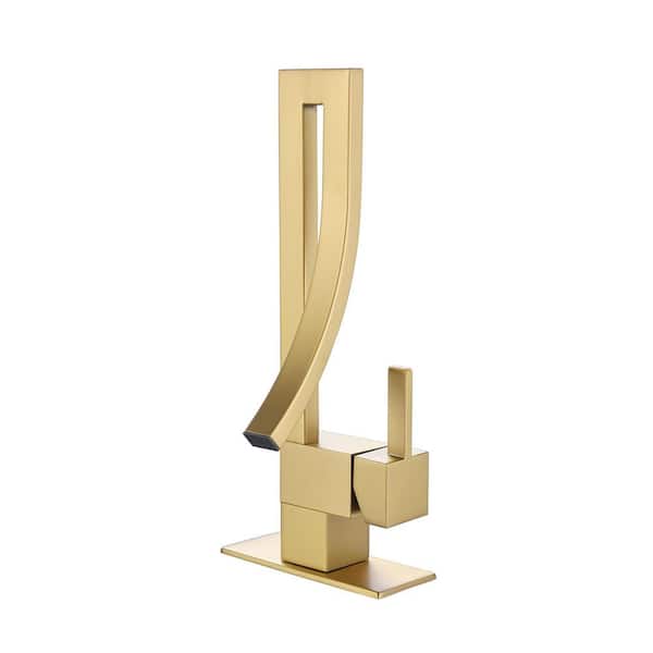 IHOMEadore Single Handle Vessel Sink Faucet in Brushed Gold