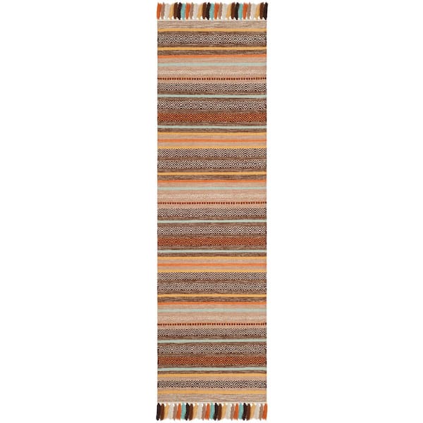Montauk Brown/Multi 2 ft. x 8 ft. Striped Runner Rug