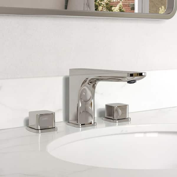 8 in. Widespread Dual Handle Modern Bathroom Faucet with Pop-Up Drain in Chrome (1-Pack)