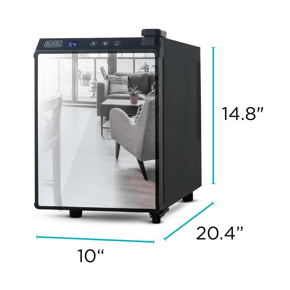 Elegant 6-Bottle Wine Cooler with Thermoelectric Cooling and Mirrored Door